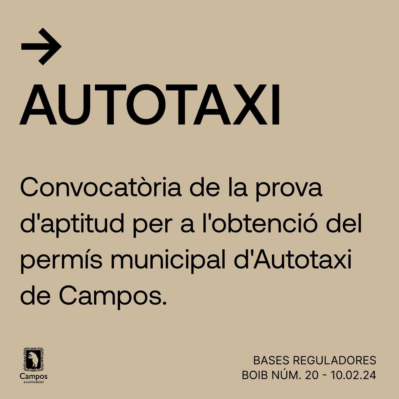 CONVOCATÒRIA AUTOTAXI